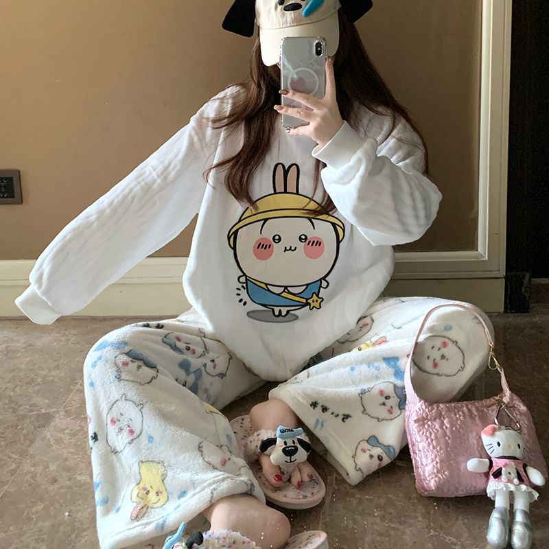 Women Shoes Xxl - Ensemble de pyjama en polaire à