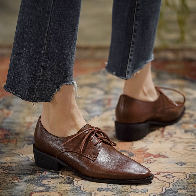 Oxford Lace Up Women - Chaussures pour femmes en cuir de