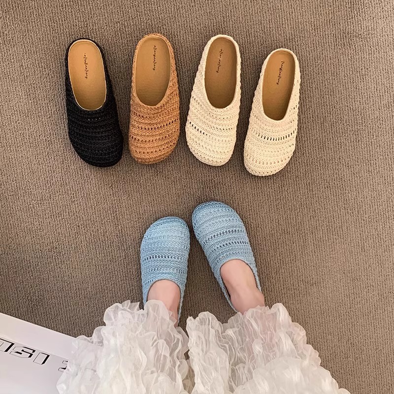 Mule Slip On - Mules en raphia tressé pour femme