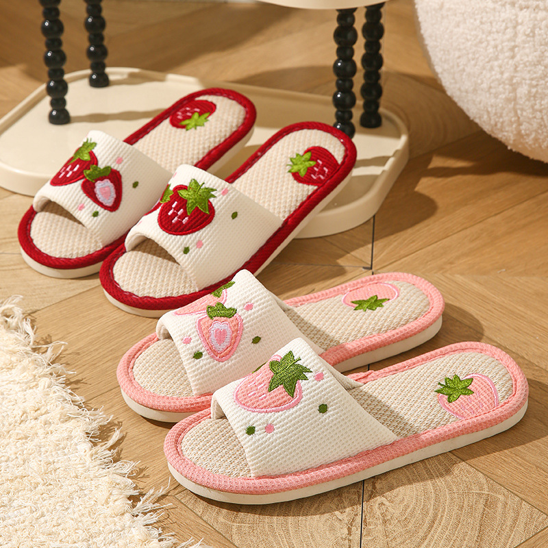 Mule Slip On - Pantoufles d'intérieur pour femmes en lin